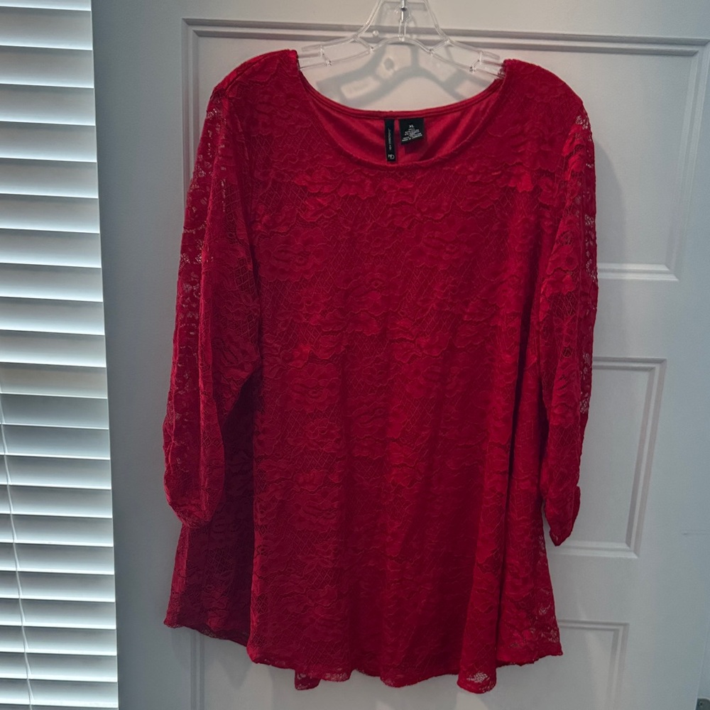 Women’s Red Shirt, New Direction Brand, size XL